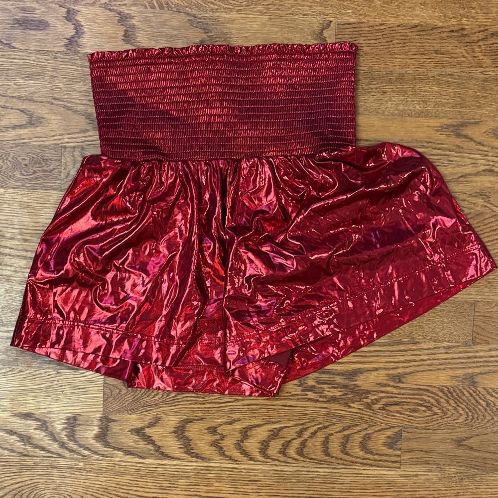 High Waist Red Women's Shorts